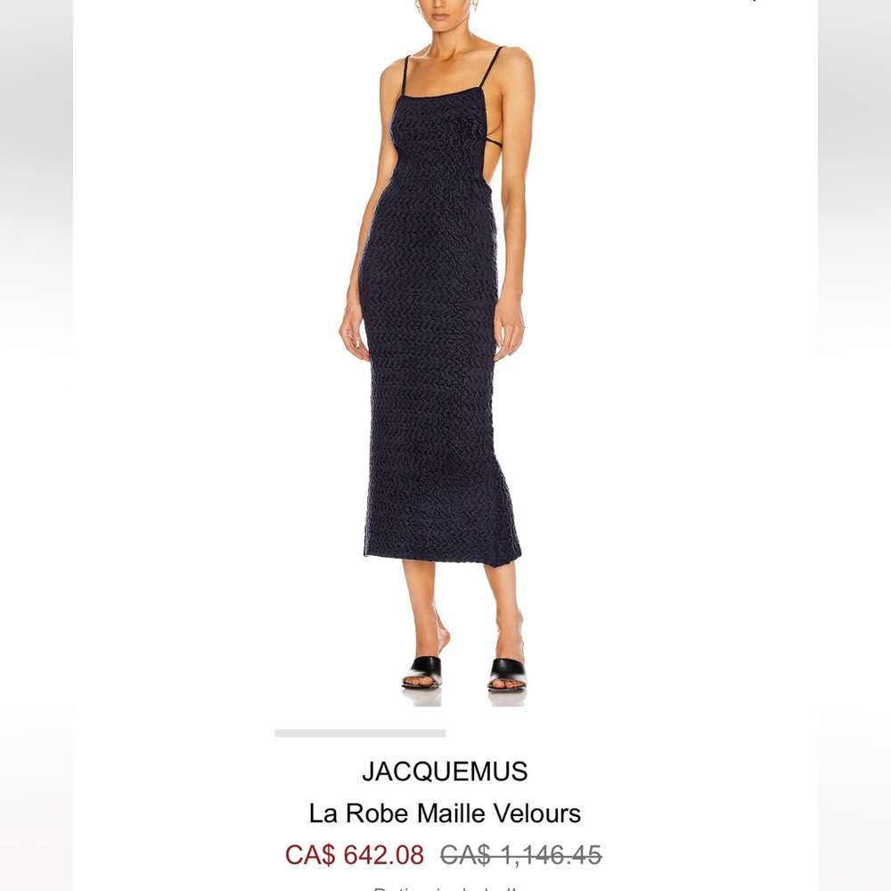 Jacquemus Navy Textured Backless Dress - Picture 1 of 9